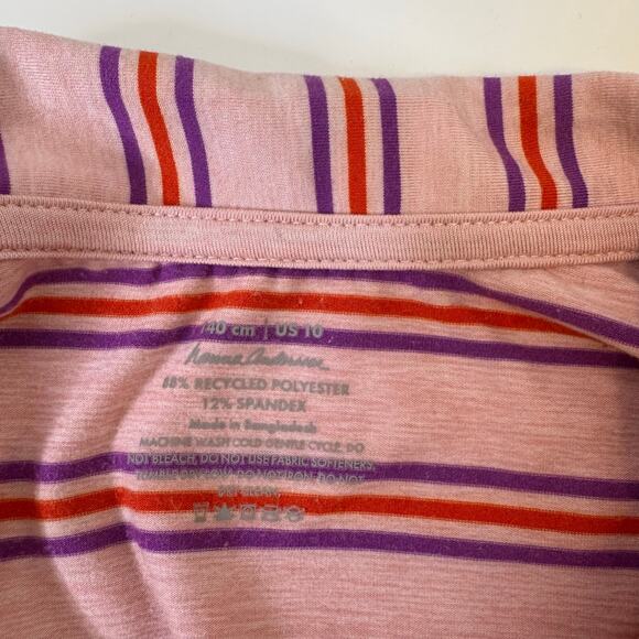 Hanna Andersson 140 size 10 Girls Drop Waist Collared Dress Pink Stripe - Picture 3 of 4